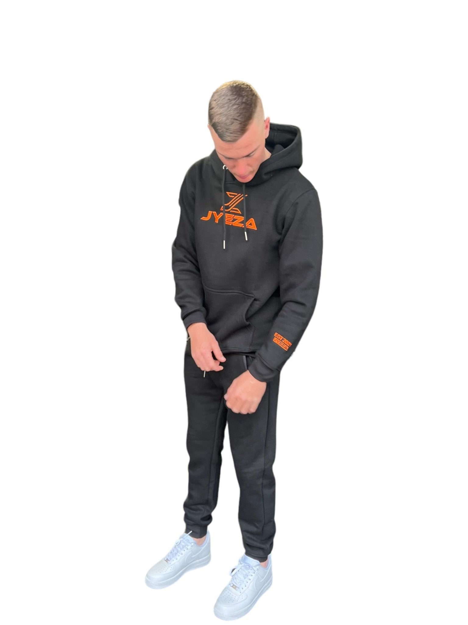 Jz Fitted Collection Orange on black Tracksuits - Jyeza