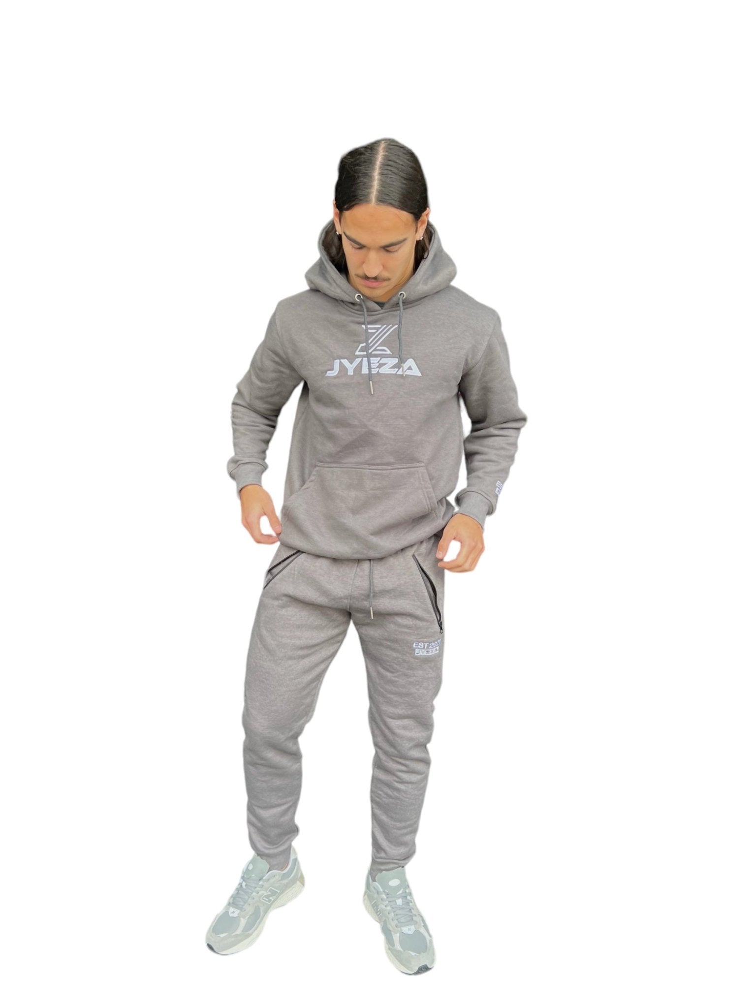 Jz Fitted Collection White on grey - Tracksuits - Jyeza