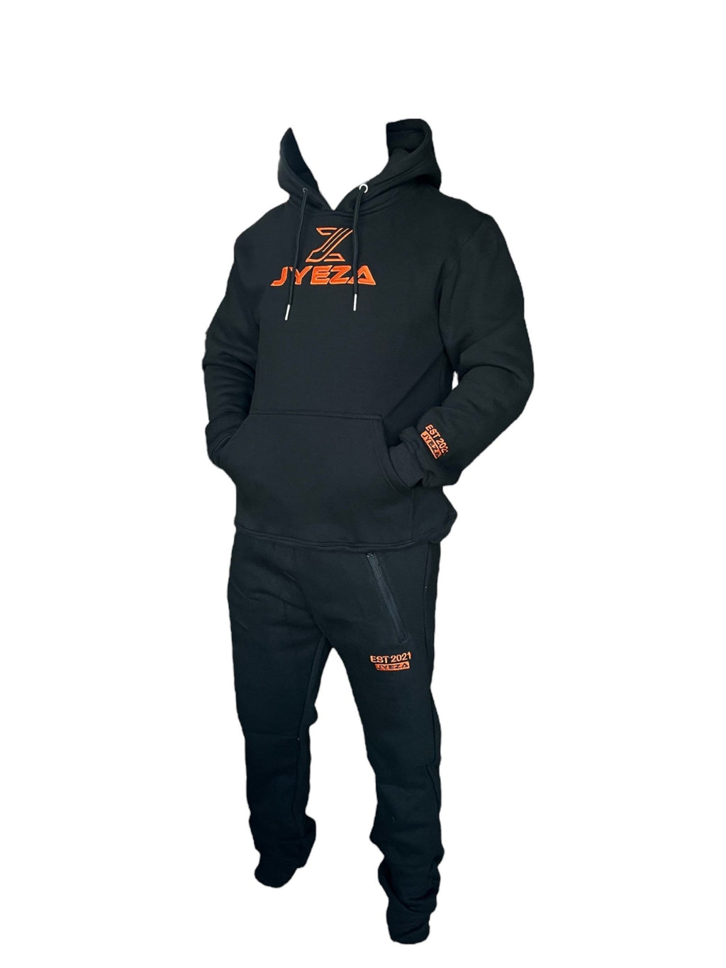 Jz Fitted Collection Orange on black Tracksuits - Jyeza