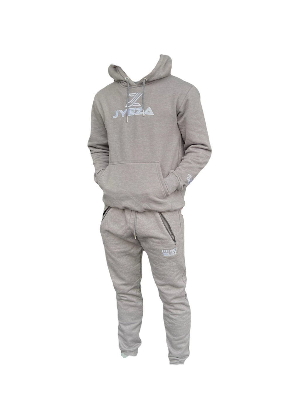 Jz Fitted Collection White on grey - Tracksuits - Jyeza